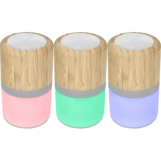 Okiyo Heiwa Bamboo Bluetooth Speaker & Night Light Lights